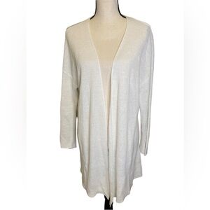 Eileen Fisher Cream Open-Front Cardigan